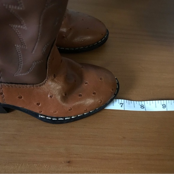 Old West faux ostrich toddler cowboy boots - Picture 3 of 8